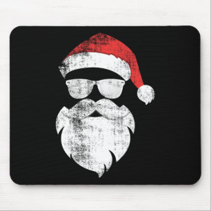 Tapis De Souris Fun Hipster Père Noël Visage avec Casquette Beauté