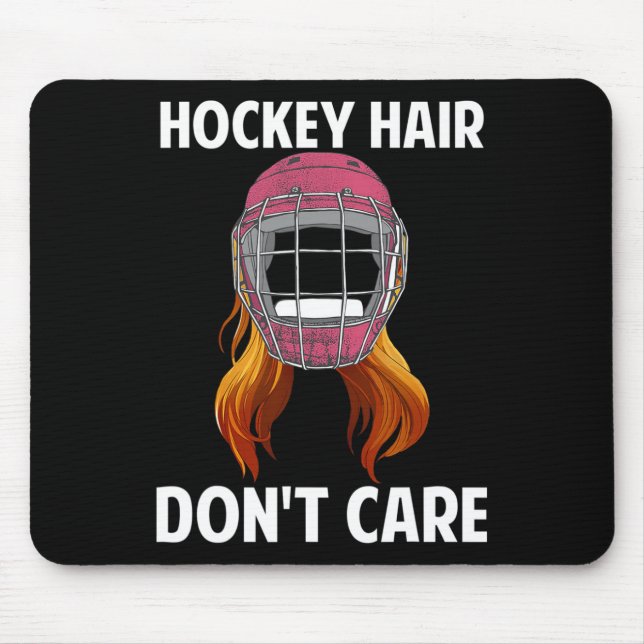 Tapis De Souris Fun Hockey Hair s'en fiche Wintersports Female Hoc (Devant)