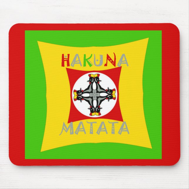 Tapis De Souris Fun Rasta couleur rouge or vert (Devant)
