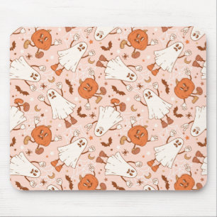 Tapis De Souris Fun Retro Ghost & Jack-O-Lantern Motif