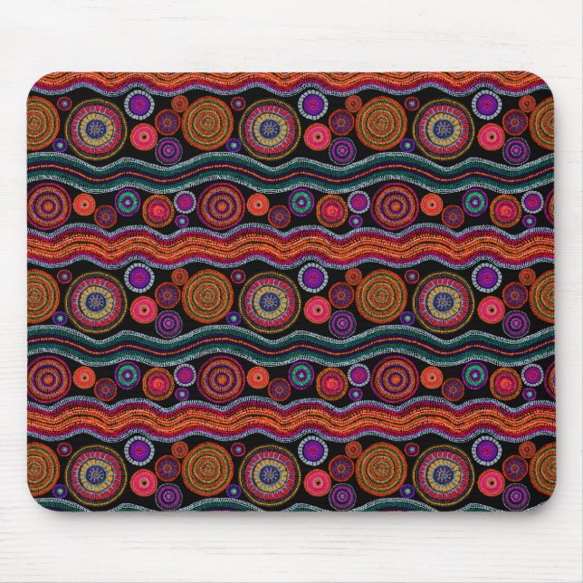 Tapis De Souris Funky Australian Dot Peinture Pad Souris (Devant)