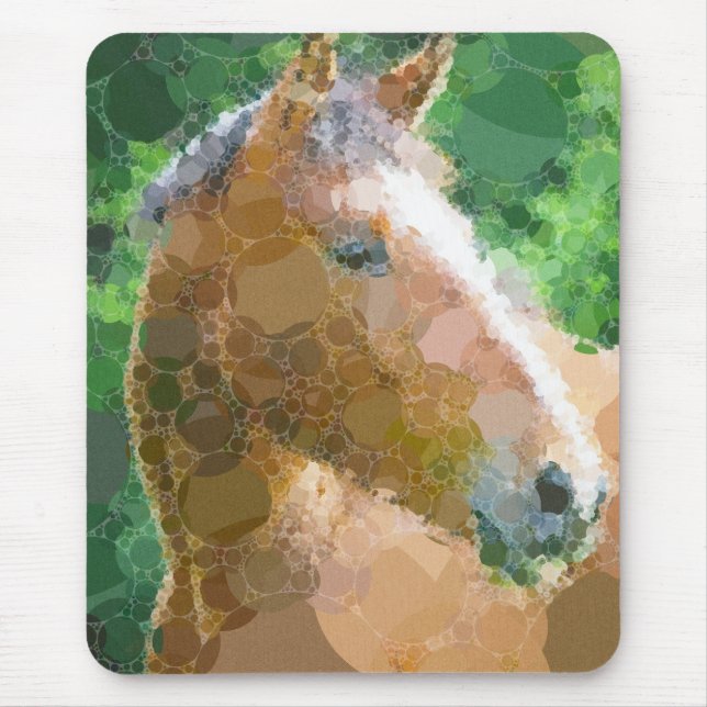 Tapis De Souris Funky Horse Circles Bulles Art Moderne (Devant)