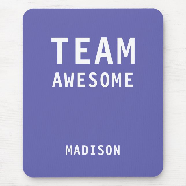 Tapis De Souris Funky Team Awesome Purple Nom Personnalisé (Devant)