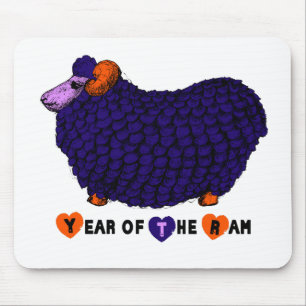 Tapis De Souris Funky Violet Ram chinois Année Zodiac Mousepad