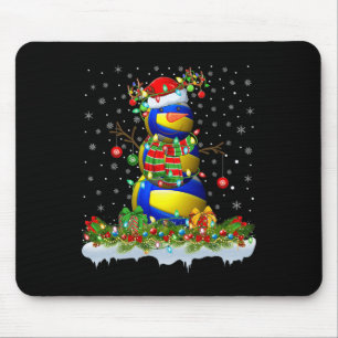 Tapis De Souris Funky Volleyball Snowman Xmas Lights Volleyball Ch