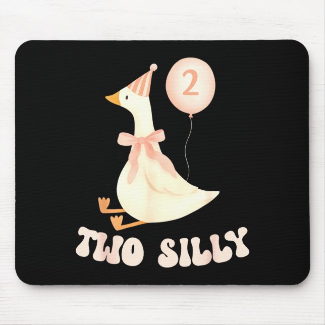 Tapis De Souris Funny 2nd Birthday Two Silly Goose 2 Year Old Birt (Devant)