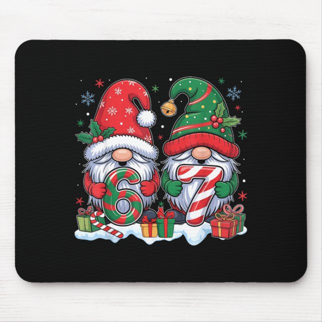 Tapis De Souris Funny 67 Christmas Pajamas Six Seven Meme 67 Gnome (Devant)