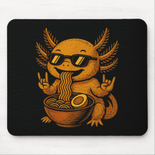 Tapis De Souris Funny Anime Kawaii Axolotl Mangeant Ramen Graphiqu