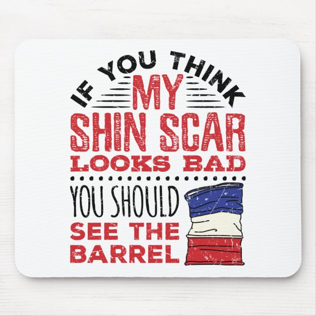 Tapis De Souris Funny Barrel Racing Shin Scar Rodeo Cowgirl (Devant)
