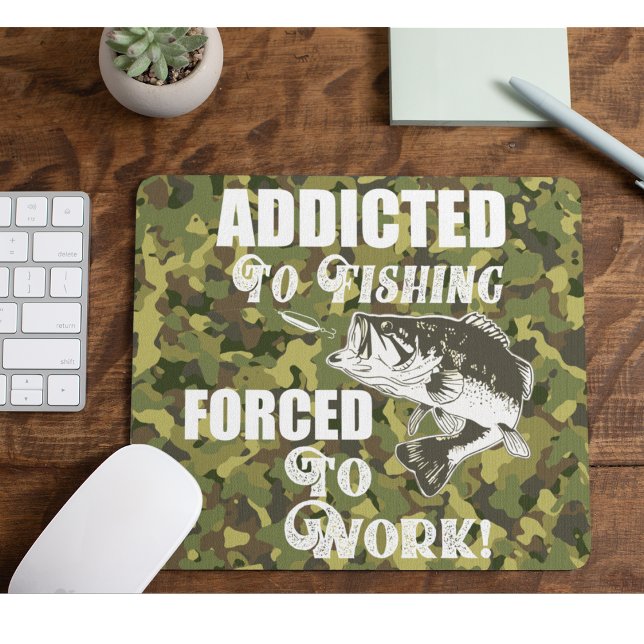 Tapis De Souris Funny Bass Fishing Citation Travail Sports Poisson (Créateur téléchargé)