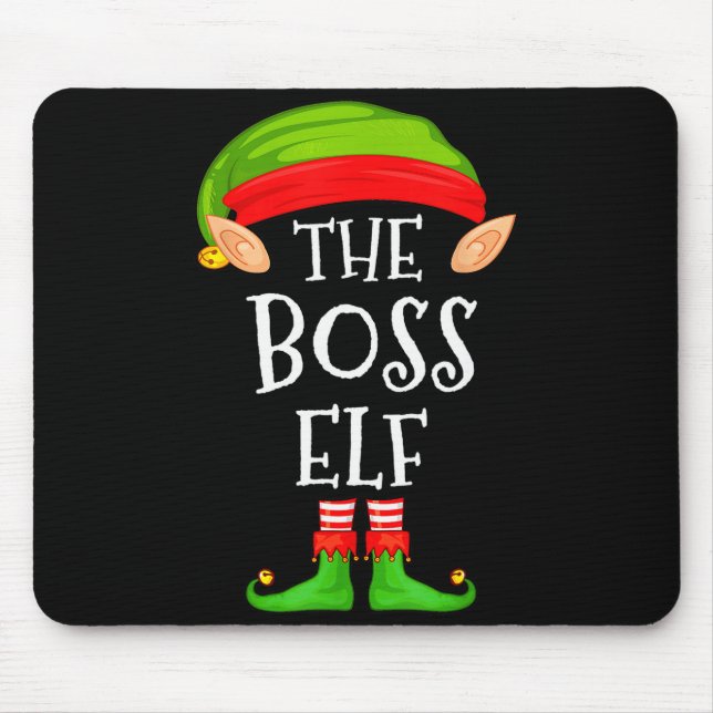 Tapis De Souris Funny Boss Elf Family Christmas Boss Elf Sweater M (Devant)