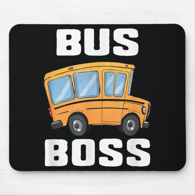 Tapis De Souris Funny Bus Boss School Bus Driver (Devant)