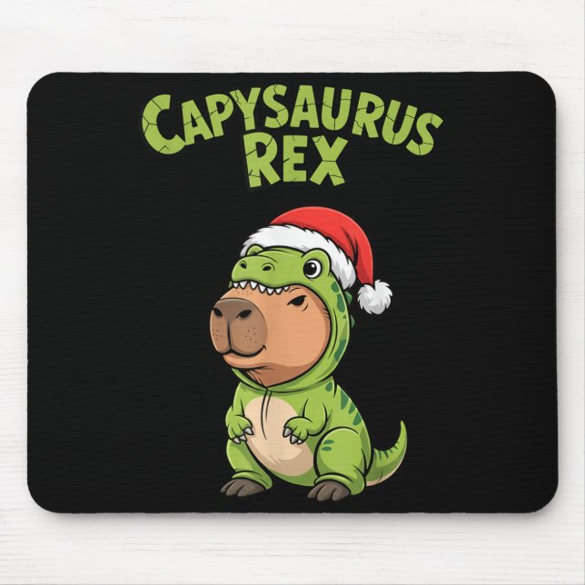 Tapis De Souris Funny Capybara T-rex Costume Christmas Kids Boys  (Devant)