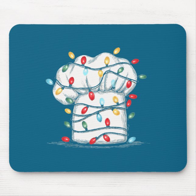 Tapis De Souris Funny Chef Christmas Graphics Lights Lover Cook Co (Devant)
