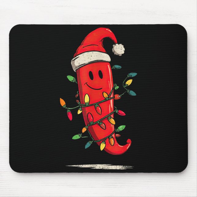 Tapis De Souris Funny Chili Pepper Christmas Graphics Lights Lover (Devant)