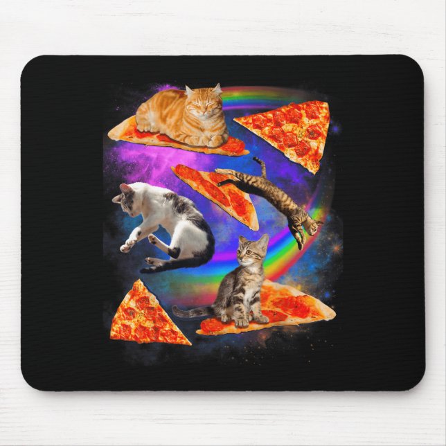 Tapis De Souris Funny Christmas Galaxy Cat In Space Cat Riding Zza (Devant)