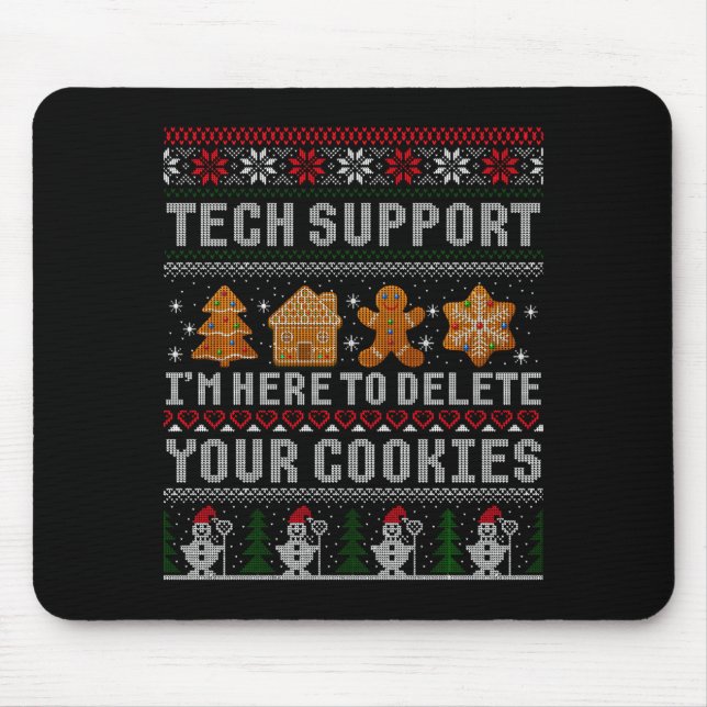 Tapis De Souris Funny Christmas Tech Suprt Computer  (Devant)