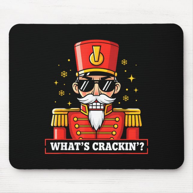 Tapis De Souris Funny Christmas Whats Crackin Nutcracker Men Kids  (Devant)