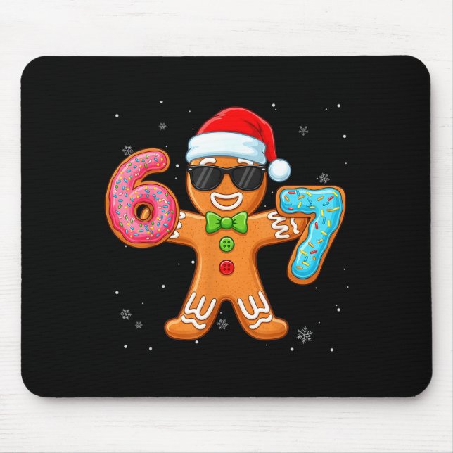 Tapis De Souris Funny Cool Gingerbread Six Seven 67 Ice Cream Drip (Devant)