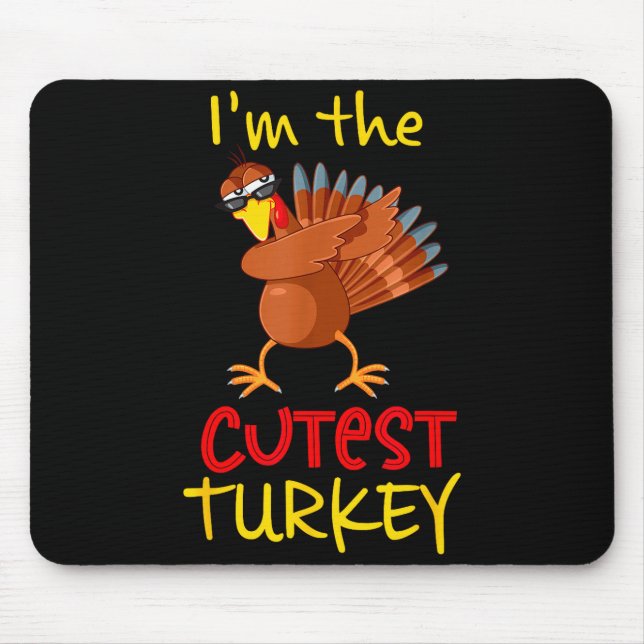 Tapis De Souris Funny Cutest Turkey Matching Family Group Thanksgi (Devant)