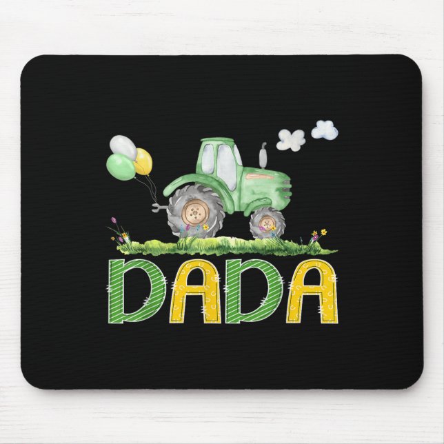 Tapis De Souris Funny Dada Anniversaire Garçon Tracteur ferme Cami (Devant)