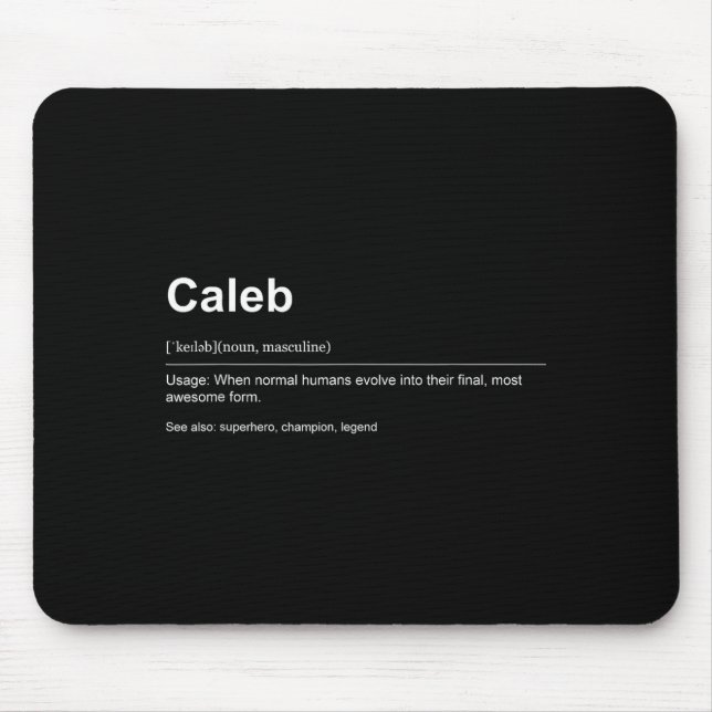 Tapis De Souris Funny Definition Quote For The Name Caleb _  (Devant)