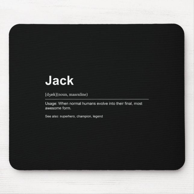 Tapis De Souris Funny Definition Quote For The Name Jack _  (Devant)