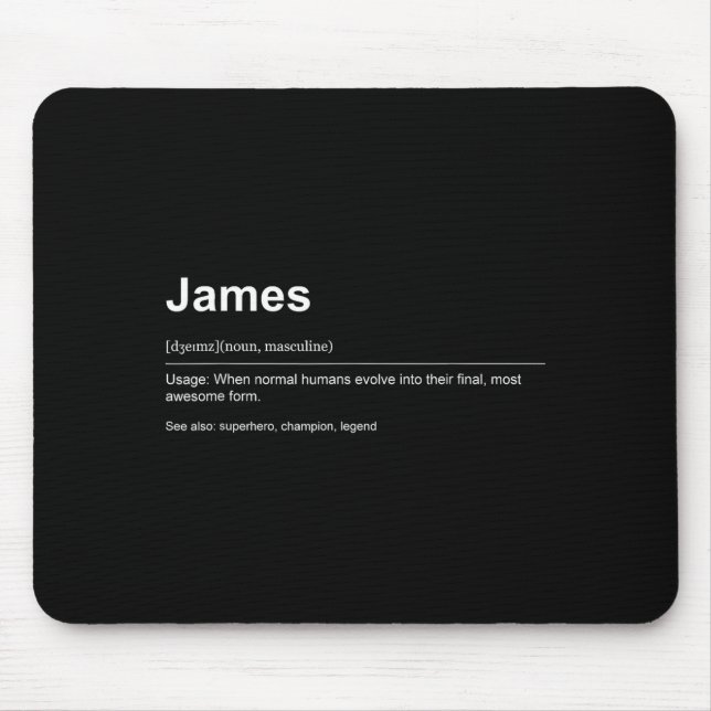Tapis De Souris Funny Definition Quote For The Name James _  (Devant)