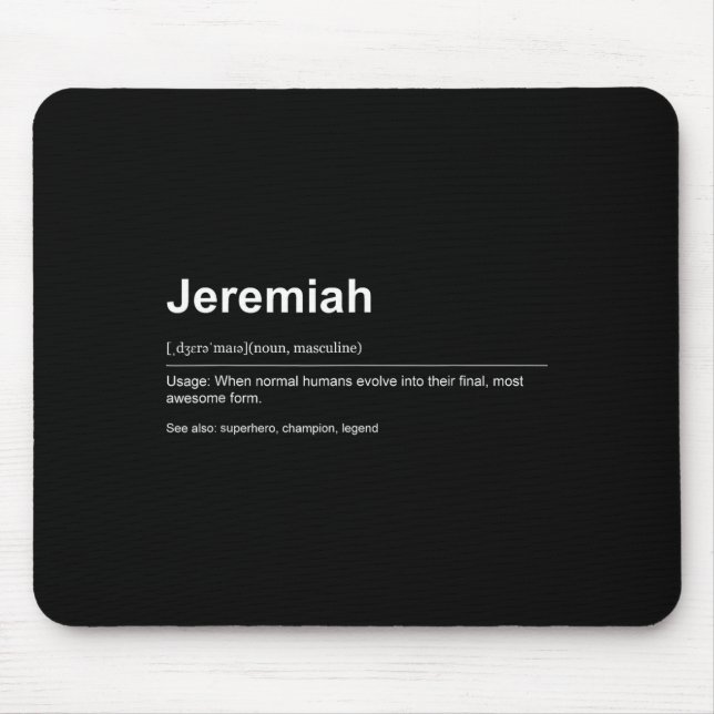 Tapis De Souris Funny Definition Quote For The Name Jeremiah _  (Devant)