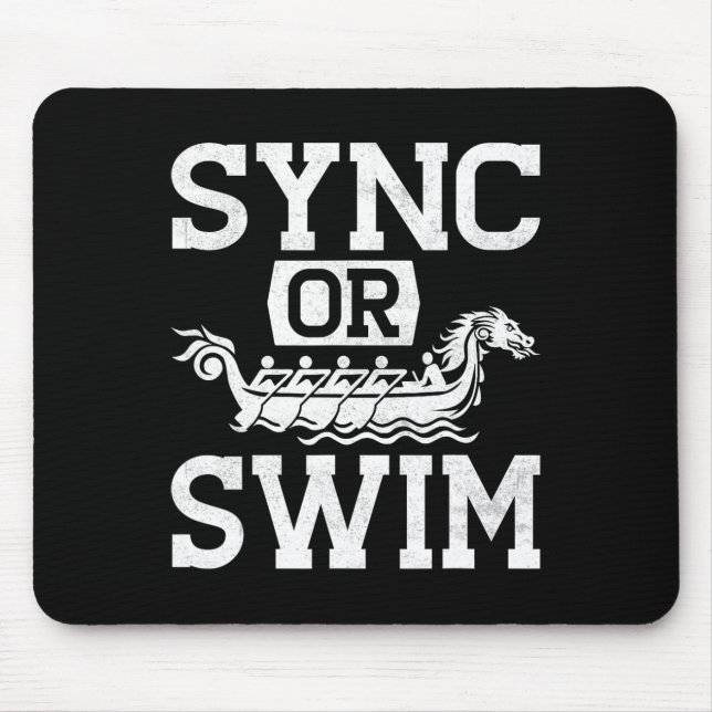 Tapis De Souris Funny Dragon Boat Racing Paddle Sync Or Swim  (Devant)