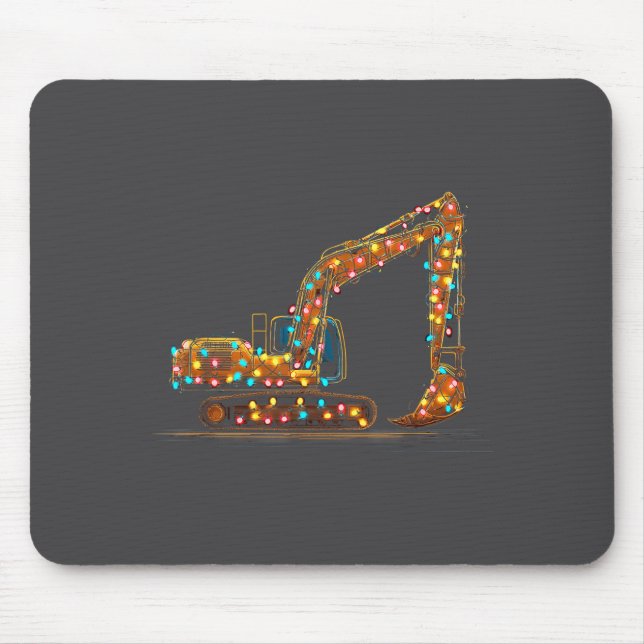 Tapis De Souris Funny Excavator Christmas Graphics Lights Lover  (Devant)