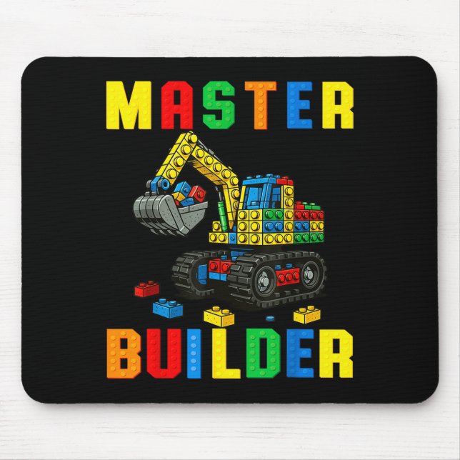 Tapis De Souris Funny Family Master Builder Building Bricks Blocks (Devant)