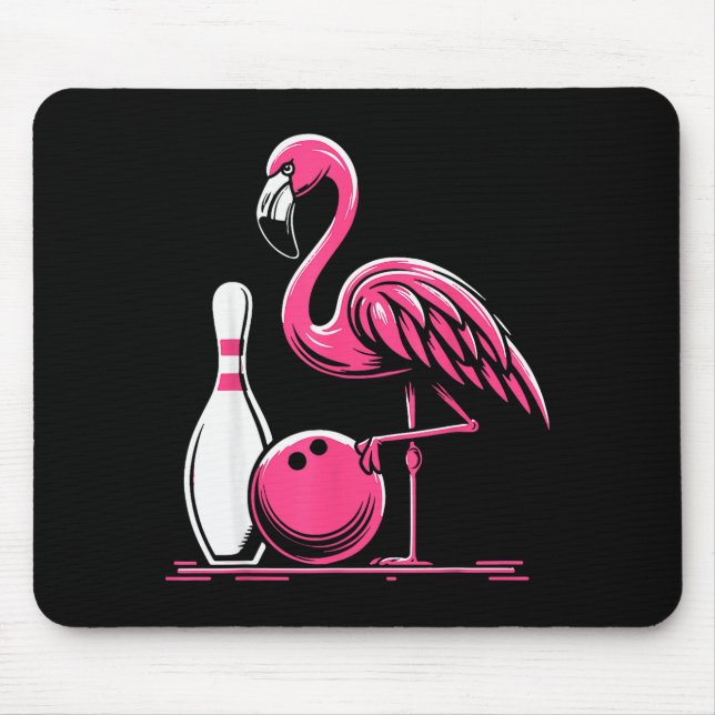 Tapis De Souris Funny Flamingo Bowling N Bowl Bowler  (Devant)