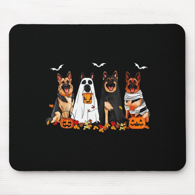 Tapis De Souris Funny Ghost German Shepherd Halloween Dog Mom Dog  (Devant)