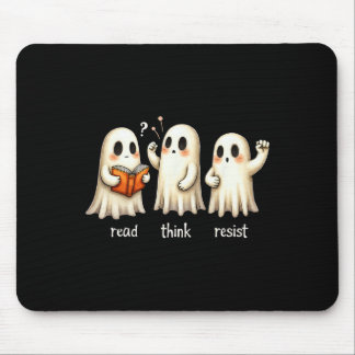 Tapis De Souris Funny Ghost Halloween Read Think Resist Anti-trump