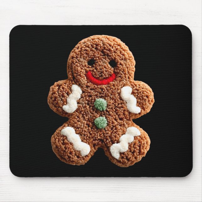 Tapis De Souris Funny Gingerbread Man Crochet Christmas Xmas Pajam (Devant)