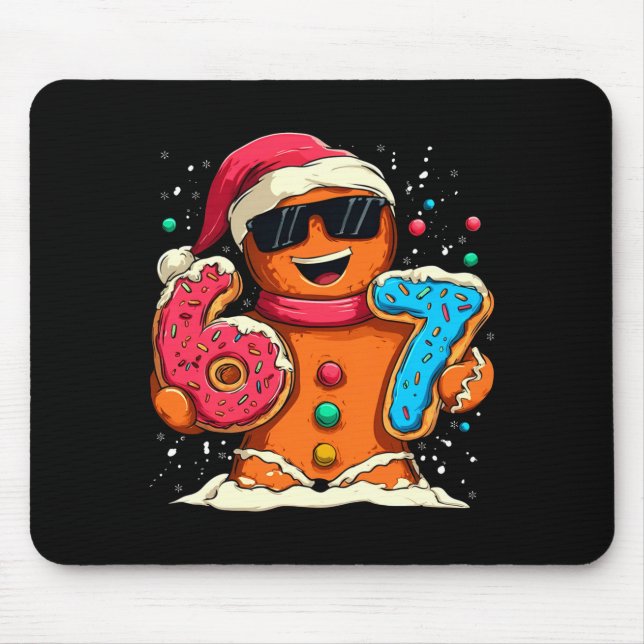 Tapis De Souris Funny Gingerbread Six Seven 67 Ice Cream Drip Chri (Devant)