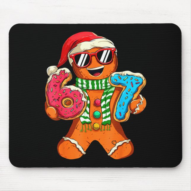 Tapis De Souris Funny Gingerbread Six Seven 67 Meme Ice Cream Chri (Devant)