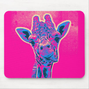 Tapis De Souris Funny Giraffe Sticking out his Tongue