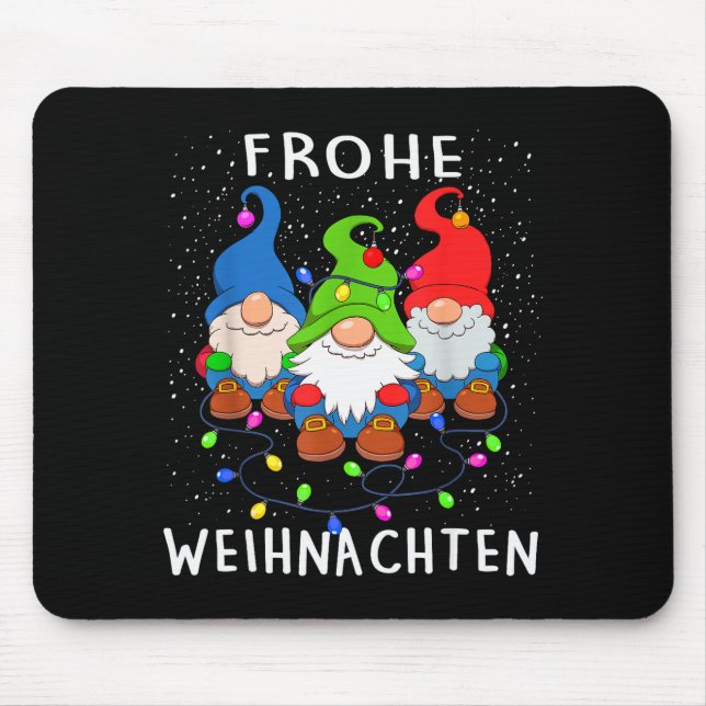 Tapis De Souris Funny Gnomes Merry Christmas Frohe Weihnachten  (Devant)