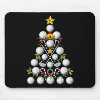 Tapis De Souris Funny Golf Ball Christmas Tree Christmas Golf Love