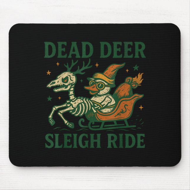 Tapis De Souris Funny Goth Christmas Pun Y Reindeer Skeleton Xmas  (Devant)