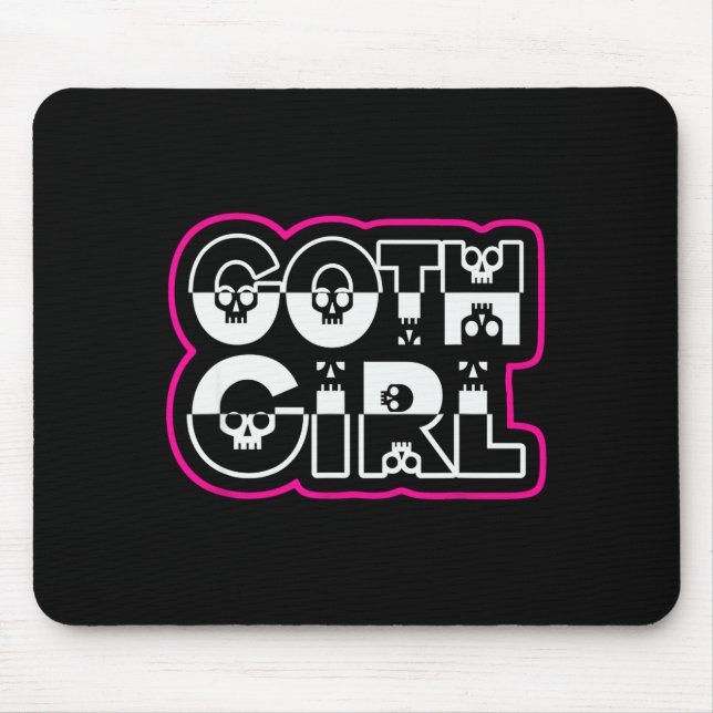 Tapis De Souris Funny Goth Girl Black And White  (Devant)