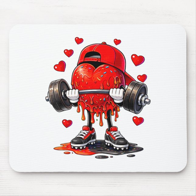 Tapis De Souris Funny Gym Heart Weightlifting Fitness Workout Drip (Devant)