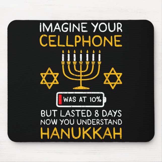 Tapis De Souris Funny Hanukkah Imagine Your Cellphone Chanukah Jew (Devant)