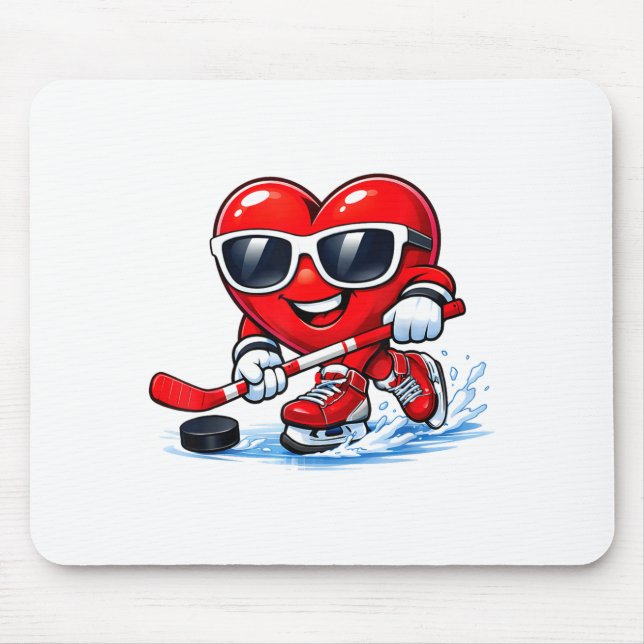Tapis De Souris Funny Heart Playing Hockey Apparel  (Devant)