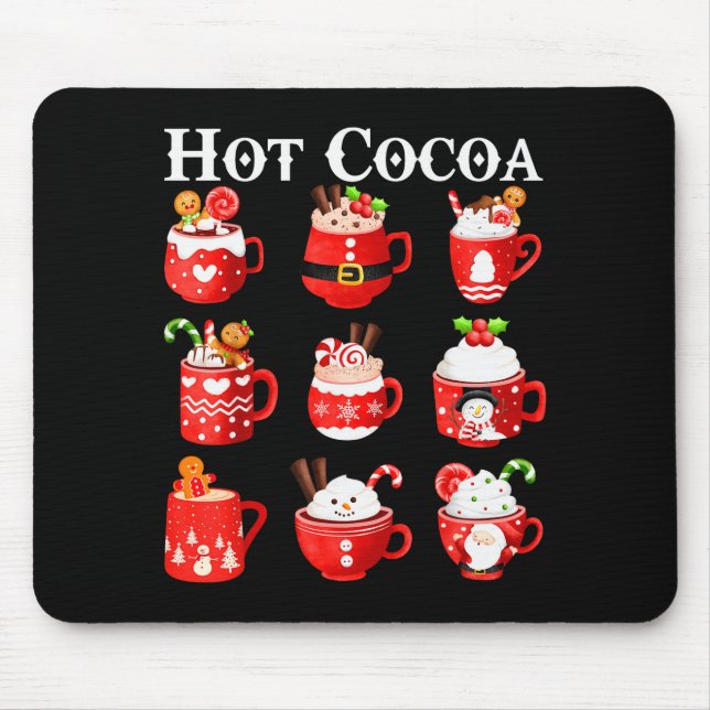 Tapis De Souris Funny Hot Cocoa Santa Elf C Merry Christmas Pajama (Devant)