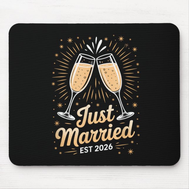 Tapis De Souris Funny Just Married Newlywed Honeymoon Couple 2026  (Devant)
