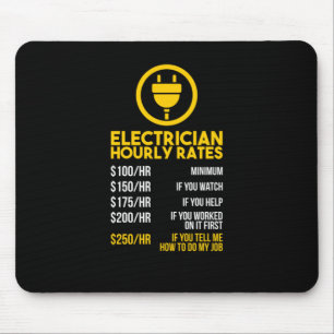 Tapis De Souris Funny Lineman Electrician Tarifs horaires