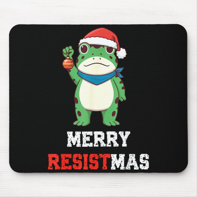 Tapis De Souris Funny Litical Frog Christmas Merry Resistmas 2025  (Devant)